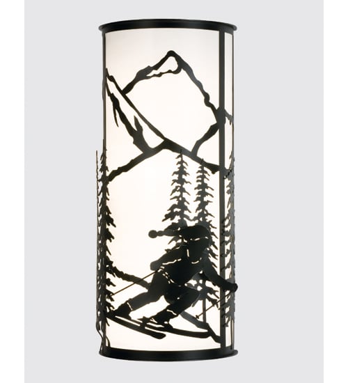 15427 13 Inch Wx30 Inch H Skier Wall Sconce Black