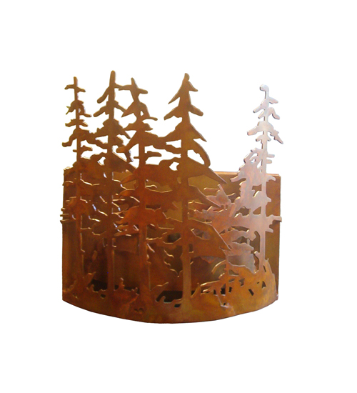 98514 10 Inch Wx11 Inch H Tall Pines Wall Sconce Rust