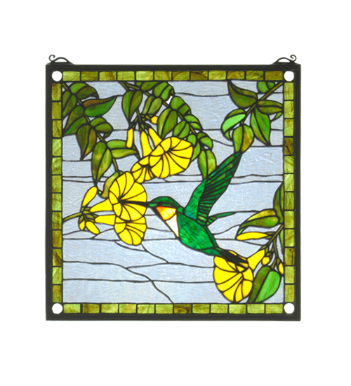 Meyda Tiffany 22898 17 Inch H X 17 Inch W Hummingbird Window