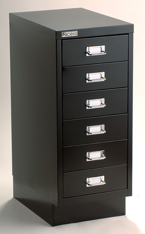 Black Desk - NPSG MD296BK Axcess 6 Drawer Under-the-desk Unit Multi-Drawer Unit With 3.5 Inch Tall Drawers BLACK