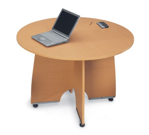 Tables OFM 55129-MPL 43 Inch Round Conference Table - Maple and Silver OFM258