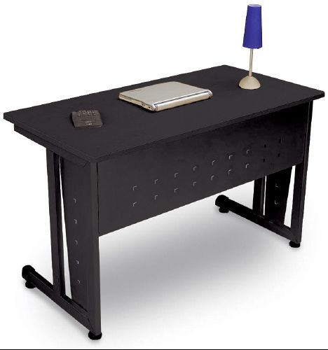 Computer Tables - OFM 55103-GRAPHITE And BLACK Modular Computer/Privacy Table - 24 X 48 Inches - Graphite And Black