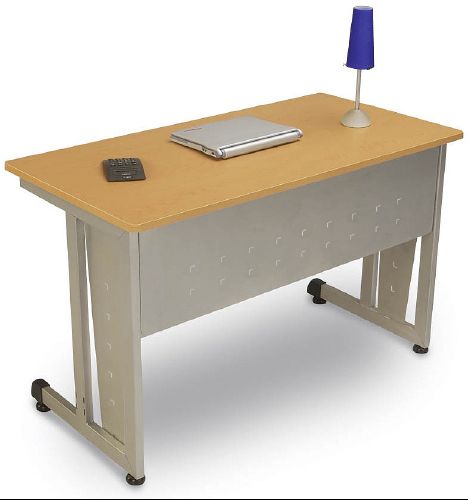 Computer Tables - OFM 55103-MAPLE And SILVER Modular Computer/Privacy Table - 24 X 48 Inches - Maple And Silver