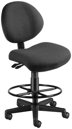 241-dk-203 24 Hour Computer Task Chair -with Drafting Kit - Charcoal