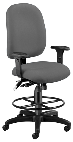 125-dk-801 Ergonomic Executive-computer Task Chair With Drafting Kit - Gray