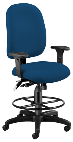 125-dk-804 Ergonomic Executive-computer Task Chair With Drafting Kit - Navy