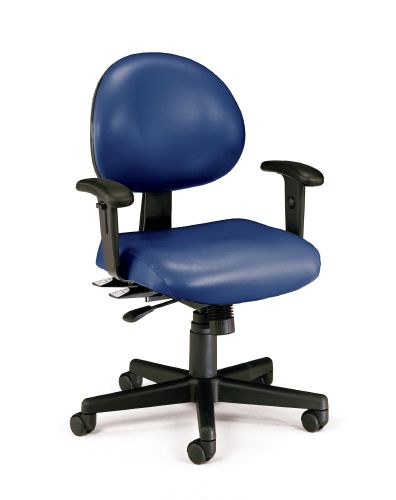 241-vam-aa-605 Vinyl 24 Hour Computer Task Chair With Arms - Navy