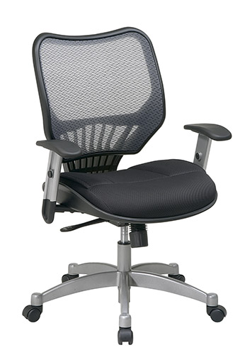 Air Chair - Office Star 16-26655R Space Executive Mid Back Chair With Light Air Grid Back And 2-Layer Mesh Seat