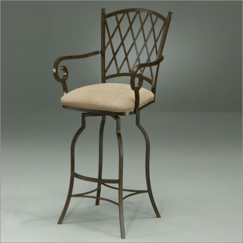 Pastel Furniture AT 217 AR 628 Atrium Rust 30 Inch Bar Stool w/ Arms in Topanga Brown Fabric
