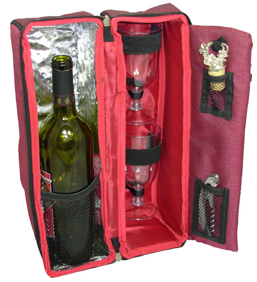 Wine Gifts - Picnic Gift 2025-BU Solana Burgundy Wine Tote