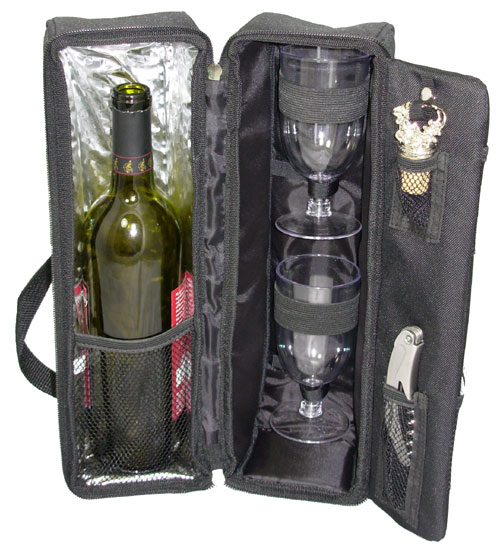 Picnic Gift 2025-BK Solana Black Wine Tote by Picnic Gift