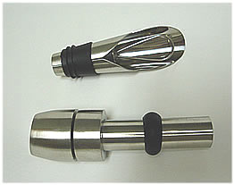 Pines Holdings KF704B/2 S/S 
AIR TIGHT WINE STOPPER AND BOTTLE POURER W/STOPPER SET SATIN FINISHING