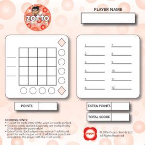 Games Board - Poppo Brands POP30002 Zotto Game