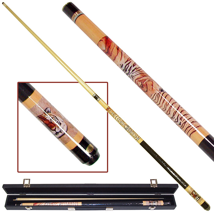 Pool Sticks - Siberian Tiger Billiard Pool Cue With Case