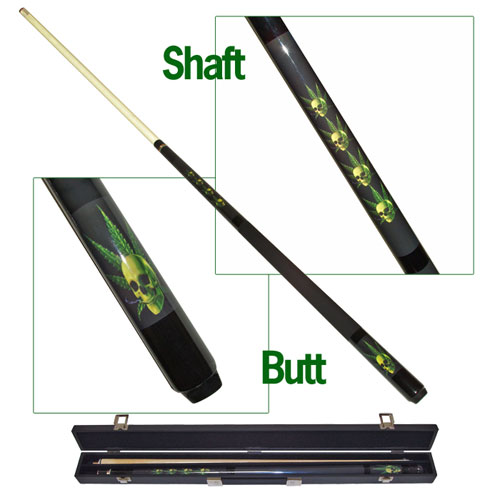 Pool Cue Sticks - Pot Smoking Skull Pool Cue
