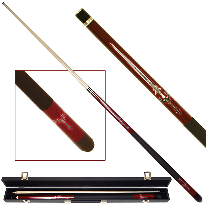 Pool Sticks - Red Sword Pool Cue With Case