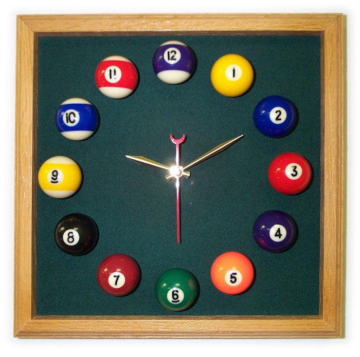 Billiard Felt - 12in Square Billiard Clock Oak And Spruce Mali Felt