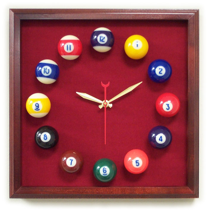 Billiard Felt - 12in Square Billiard Clock Cherry And Burgandy Mali Felt
