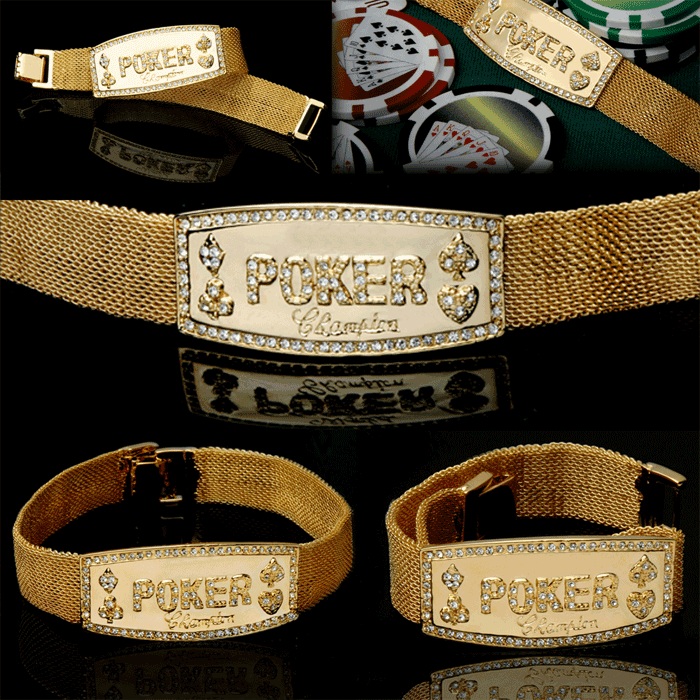Gold Mesh Poker Champion Bracelet Gold Mesh Poker Champion Bracelet