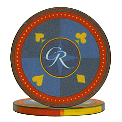 100 Grand Royale Ceramic Chips - Blue by Poker