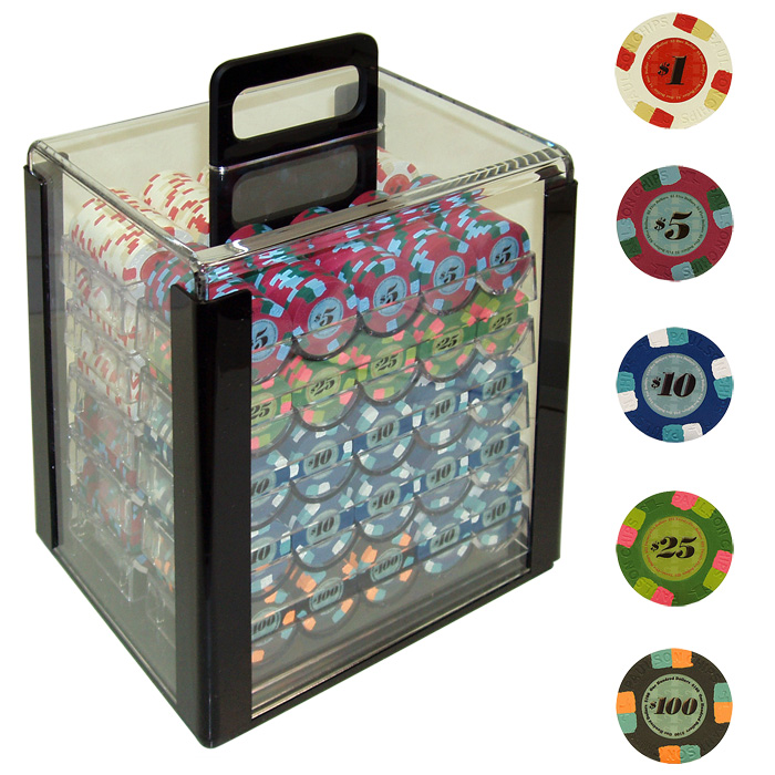 1000 World Tophat and Cane PaulsonR Clay Chips... by Poker