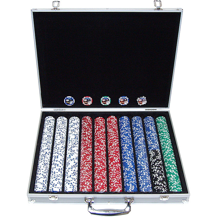 1000 11.5G Jackpot Casino Clay Poker Chips with Aluminum Case