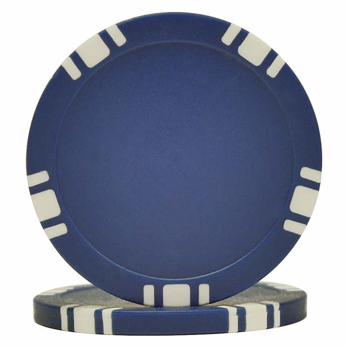100 5 Spot Blank Poker Chips - Blue by Poker