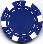 100 Striped Dice Chips - Blue by Poker