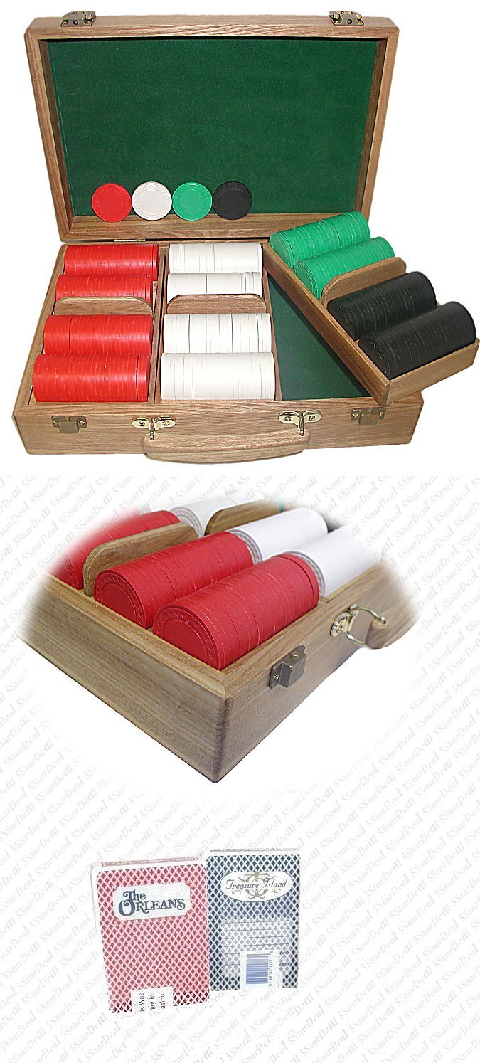 300 Super Diamond Poker Chips with Oak Case