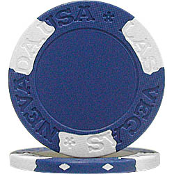 100 NexGenT Las Vegas Edge Spot Poker Chips - Blue by Poker