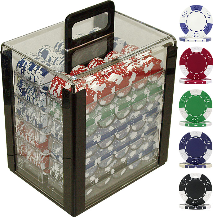 1000 pc LUCKY CROWN 11.5g Poker Chip Set in... by Poker
