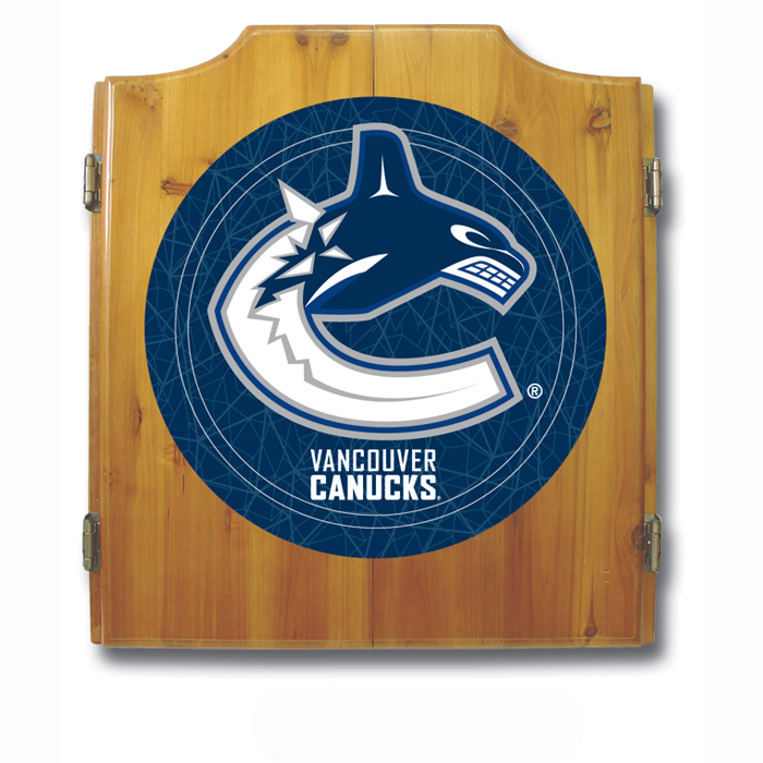 NHL Vancouver Canucks Dart Cabinet includes Darts and Board