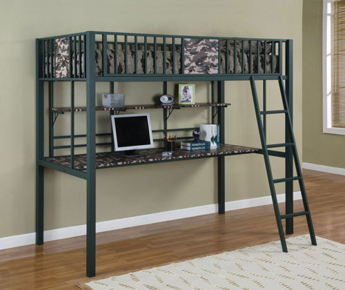Loft Bed - Powell 335-119 Cameron Twin Size Study Loft Bunk Bed