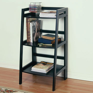 Antique Bookcases - Powell 502-585 Antique Black With Sand Through Terra Cotta Small Bookcase