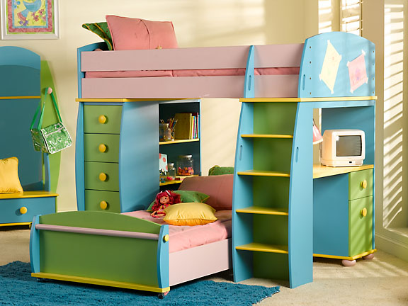 Loft Bed - Powell 343-037 Sunday Funnies Loft Bunk Bed