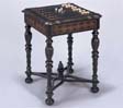 Antique Game Tables - Powell 465-207 Masterpiece Antique Black Game Table With Game Pieces
