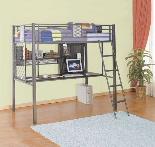 Bunk Bed - Powell 500-119 Monster Bedroom Twin Study Loft Bunk Bed
