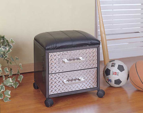 Bedroom Bench - Powell 500-564 Monster Bedroom 2-Drawer Mobile Bench