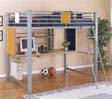 Loft Beds - Powell 517-117 Teen Trends Full Loft Study Bunk Bed