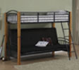 Futon Bunk Beds - Powell 938-199 Country Pine And Matte Black Twin/Futon Bunk Bed G