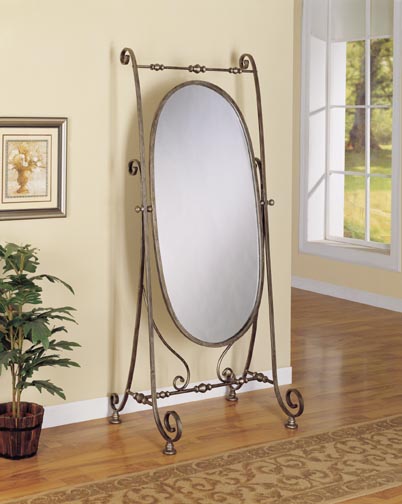 Cheval Mirrors - Powell 941-230 Pewter Cheval Mirror