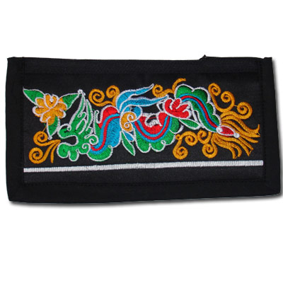 Peacock MEW2 Machine Embroidered Wallet/glasses case