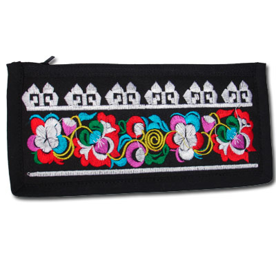 Peacock MEW3 Machine Embroidered Wallet/glasses case