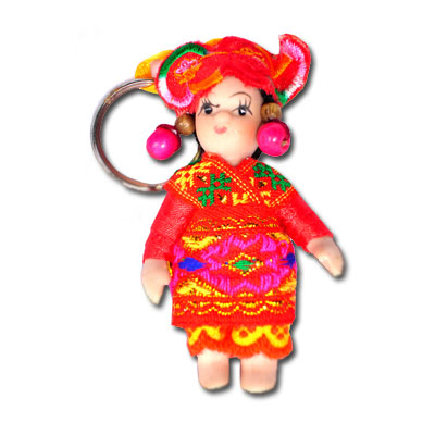 China Dolls - Peacock CHINADOLLKC5 China Doll Key Ring - Various Costumes
