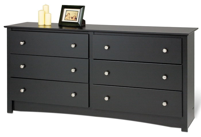 Prepac BDC-6330 Sonoma 6 Drawer Dresser Black by Prepac