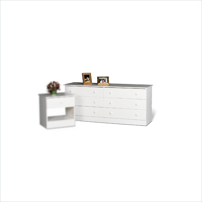 Prepac WHD-5828-6 6 Drawer Dresser White by Prepac