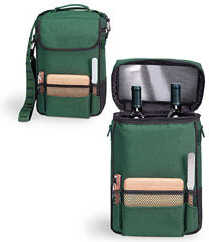 Picnic Time 623-04-175 Duet 2-Bottle wine and cheese tote with accessories