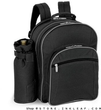 Picnic Time 433-38-175 Sorrento Insulated picnic backpack with wine duffel & dlx service for 4