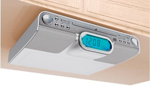 Under Cabinet Cd Player - GPX KC318S Under-Cabinet CD Player With Clock Radio
