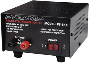 PYRAMID PS3 3-Amp 13.8-Volt Power Supply